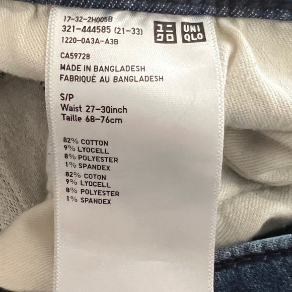 Men’s Uniqlo Tapered Cotton Jeans Size Small 27-30” Length 30” - Picture 6 of 12